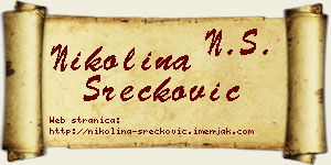Nikolina Srećković vizit kartica